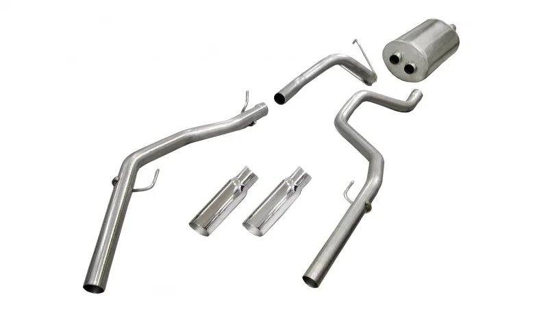 CORSA Performance 24425, 2009-2019 -14 Dodge Ram Quad Cab/Short Bed 1500 4.7L V8 Polished Sport Cat-Back Exhaust