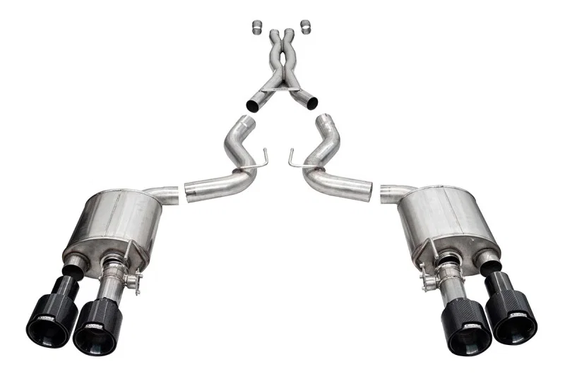 CORSA Performance 21292CFBLK, 20-22 Ford Mustang GT500 3.0in Dual Rear Exit Catback w/ Twin 5.0in Black Carbon Fiber Tips