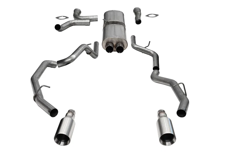 CORSA Performance 21389, 25-26 RAM 1500 RHO Crew Cab 3.0L Turbo Cat-Back Dual Rear Exit w/ 5in Single Satin Pro Series