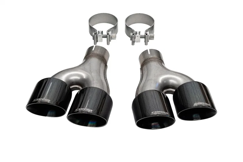 CORSA Performance 14068BLK, 2011-2021 Jeep Grand Cherokee Twin 2.5in Inlet / 4in Outlet Black PVD Pro-Series Tip Kit