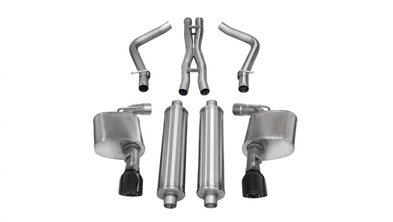 CORSA Performance 14463BLK, 2012-2013 Dodge Charger SRT-8 6.4L V8 Black Sport Cat-Back Exhaust