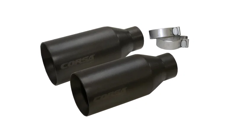 CORSA Performance 14051BPC, 2017-2020 Ford F-150 Raptor 3in Inlet / 5in Outlet Black Cerakote Tip Kit (For Corsa Exh Only)