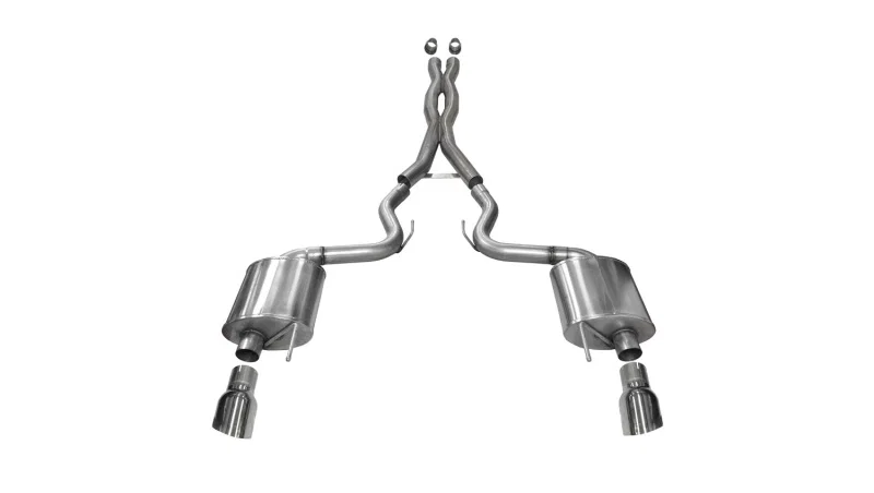 CORSA Performance 14332, 2015-2017 Ford Mustang GT 5.0 3in Cat Back Exhaust Polish Dual Tips (Sport)