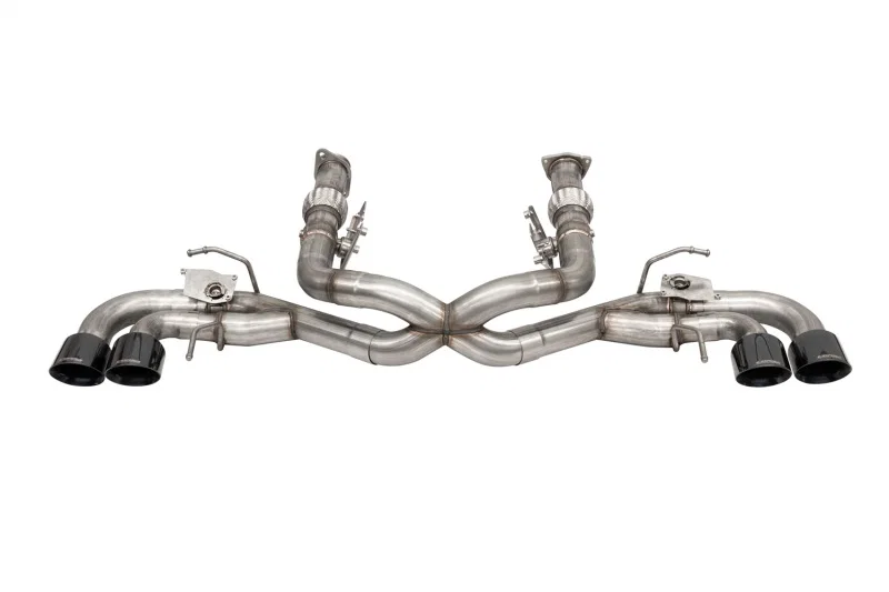 CORSA Performance 21106BLK, 2020-2025 Corvette C8 3in Valved Cat-Back 4.5in Blk Quad Tips - Fits Factory NPP Exhaust w/AFM