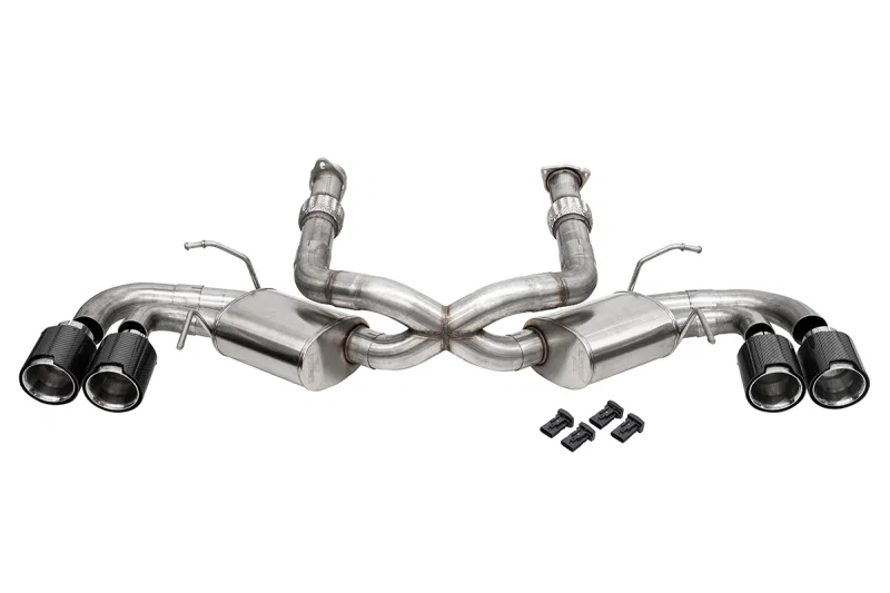 CORSA Performance 21108CF, 20-25 Corvette C8 3in. Cat-Back 4.5in. Tips - Polished Carbon Fiber Tips