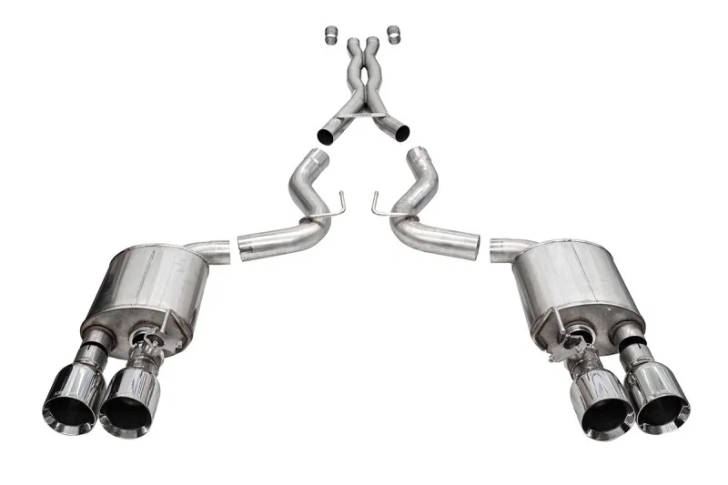 CORSA Performance 21292, 20-22 Ford Mustang GT500 3.0in Dual Rear Exit Catback w/ Twin 5.0in Pol. Straight Cut Pro Tip