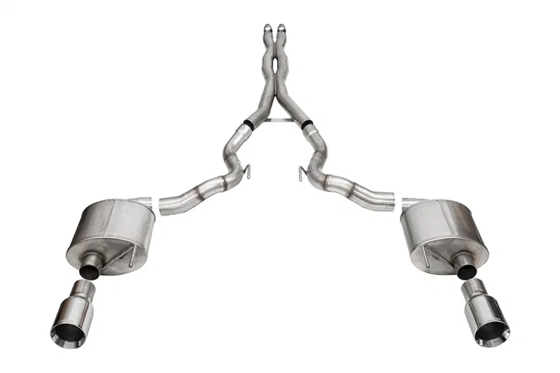 CORSA Performance 21275, 24-25 Ford Mustang GT Xtreme 3in Cat-Back Dual Rear Exhaust w/4.5in Straight-Cut Polish Tips