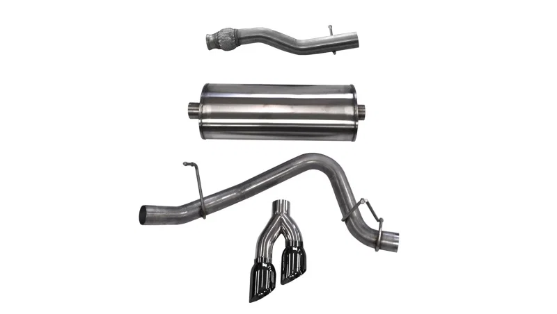 CORSA Performance 14748BLK, 2015-2020 GMC Yukon XL 1500 5.3L V8 3in Cat-Back Single Side Exit Twin 4in Black Tips