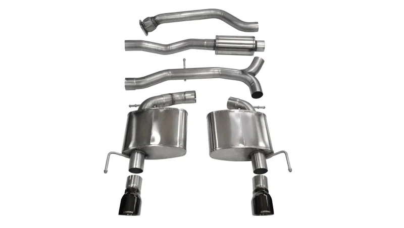 CORSA Performance 14888BLK, 2013-2019 Cadillac ATS Sedan 2.0L A/T Black Sport Dual Rear Cat-Back Exhaust