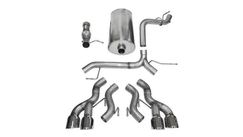 CORSA Performance 14886, 2012-2014 Cadillac Escalade DUB 6.2L V8 Polished Sport Cat-Back Exhaust