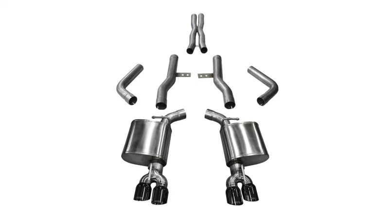 CORSA Performance 21006BLK, 2017-2023 Dodge Challenger 5.7L V8 Xtreme Cat-Back Dual Rear Exit w/3.5in Black Tips
