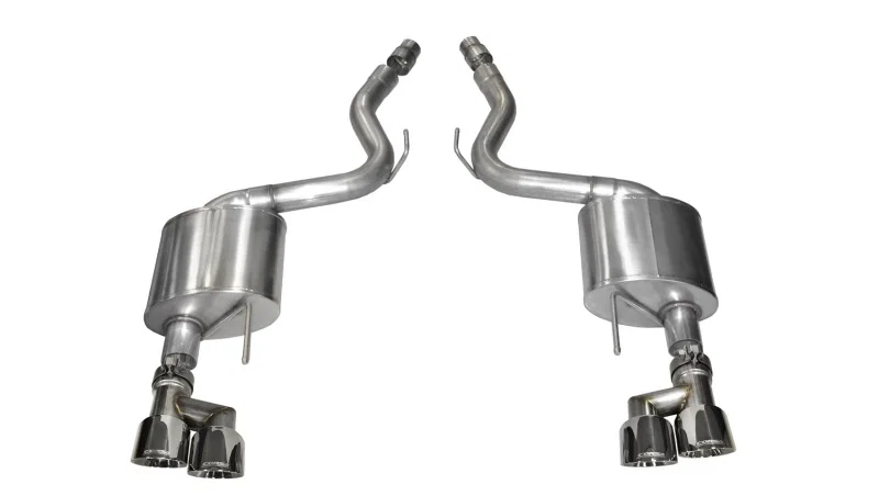 CORSA Performance 14334, 2015-2017 Ford Mustang GT 5.0 3in Axle Back Exhaust Polish Quad Tips (Sport)