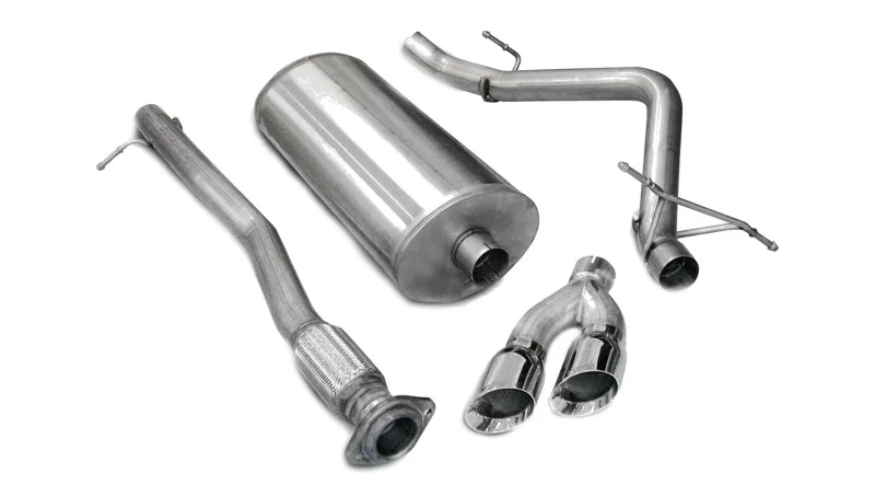 CORSA Performance 14259, 2007-2008 Chevrolet Silverado Crew Cab/Short Bed 1500 4.8L V8 Polished Sport Cat-Back Exhaust for GMC Sierra 1500