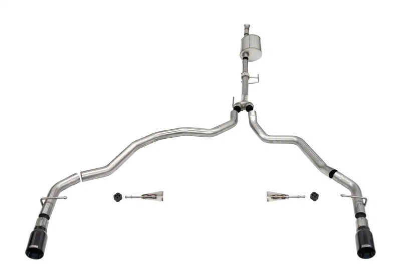 CORSA Performance 21167BLK, 2021-2025 Ford F-150 SuperCab/6.5ft Bed 3.5L V6 Sport Cat-Back Dual Rear Exit-Black PVD