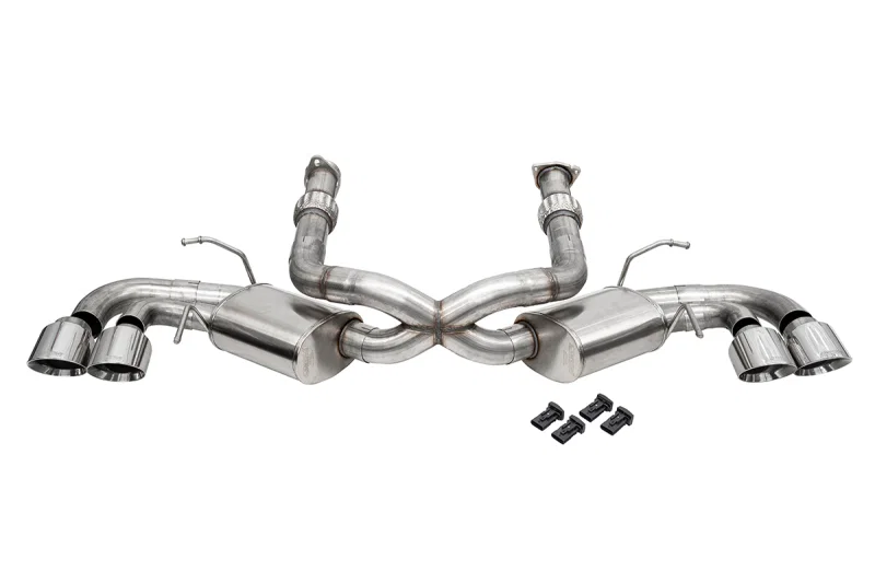 CORSA Performance 21108, 2020-25 Corvette C8 3.0 in Cat-Back 4.5 in Pro-Series Tips - Polished