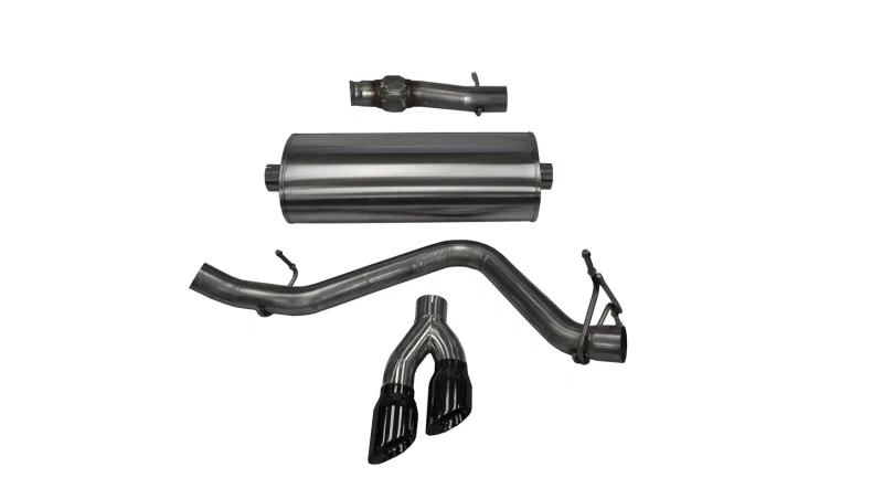 CORSA Performance 14871BLK, 14-19 GMC Sierra/Chevy Silv 1500 Reg. Cab/Std. Bed 5.3L V8 Black Sport Single Side CB Exhaust