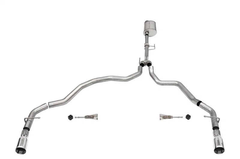 CORSA Performance 21164, 2021-2025 Ford F-150 Regular Cab/ 8in Bed 3.5L V6 Sport Cat-Back Dual Rear Exit-Polished