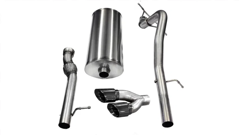 CORSA Performance 14882BLK, 2011-2014 GMC Yukon 6.2L V8 3in Cat-Back Single Side w Twin 4in Black Pro-Series Tips