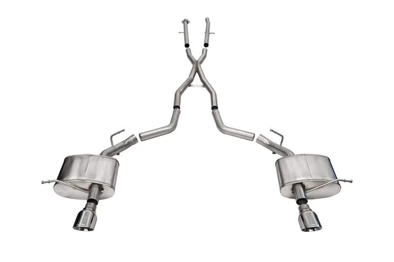 CORSA Performance 21186, 2011-2025 Dodge Durango Xtreme 2.5in Cat-Back Dual Rear Exit w/ Single 4.5in Polished Tips