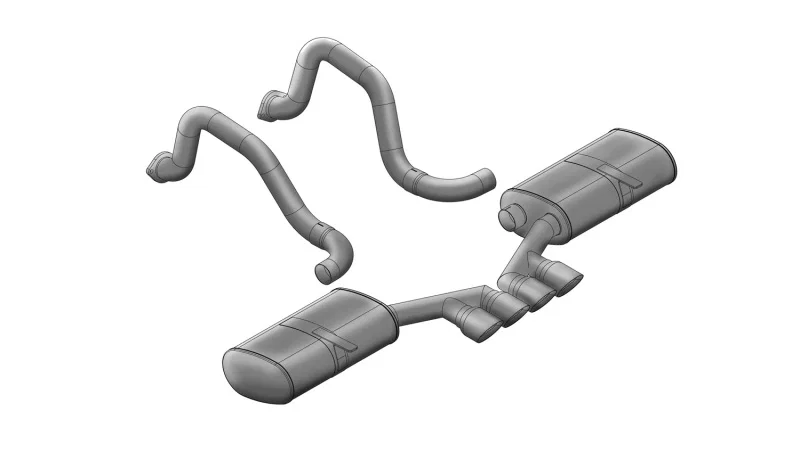 CORSA Performance 14139, 1997-2004 Chevrolet Corvette C5 Z06 5.7L V8 Polished Sport Axle-Back Exhaust