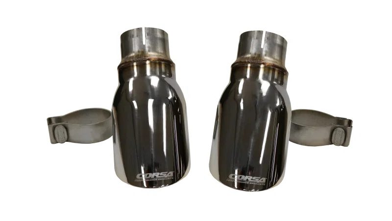 CORSA Performance 14977, 2015-2016 Dodge Charger R/T w/ Pursuit Valance 2.5in Inlet / 4in Outlet Polished Tip Kit