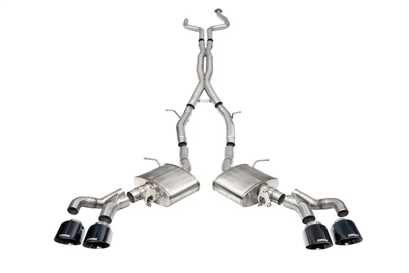 CORSA Performance 21320BLK, 2022-2025 Cadillac CT5-V Blackwing 3in. Cat-Back w/ Act. Exh. Dbl. X-Pipe Twin 4.5in. Tips