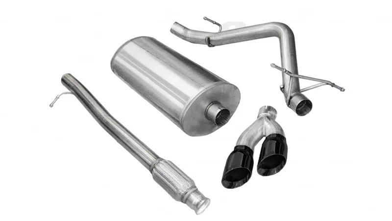 CORSA Performance 14925BLK, 2010-2013 Chevrolet Silverado Crew Cab/Short Bed 1500 4.8L V8 Black Sport Cat-Back Exhaust for GMC Sierra 1500