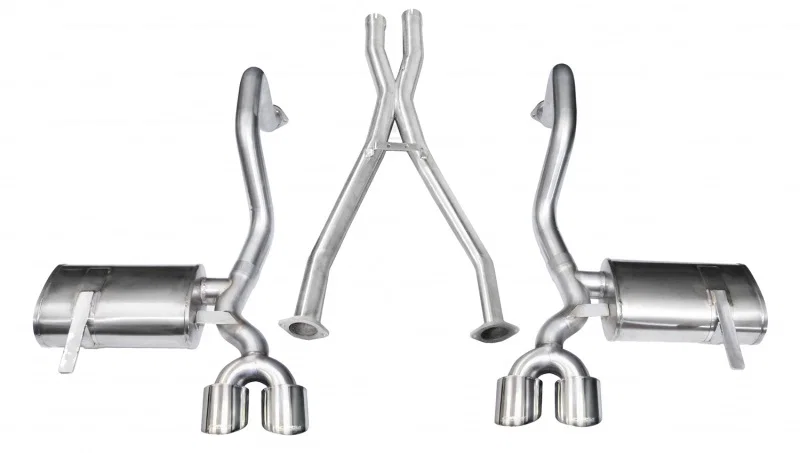 CORSA Performance 14962, 1997-2004 Chevrolet Corvette C5 Z06 5.7L V8 Polished Xtreme Cat-Back + XO Exhaust