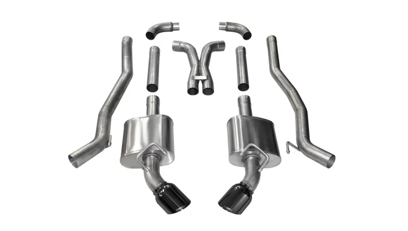 CORSA Performance 14968BLK, 2011-2015 Chevrolet Camaro SS 6.2L V8 Manual Black Xtreme 3in Cat-Back