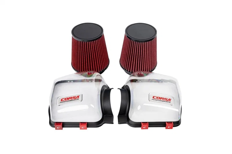 CORSA Performance 44015D, 24-25 Ford Mustang GT 5.0L Clear Lids & Dry Filters
