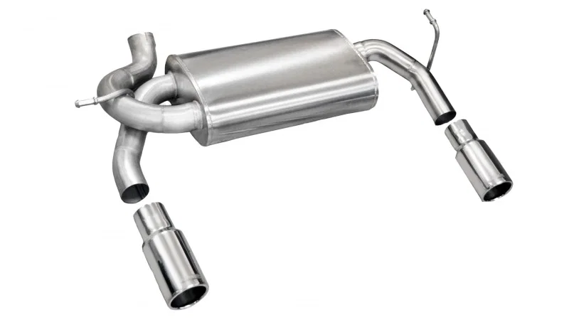 CORSA Performance 24412, 2007-2011 Jeep Wrangler 3.8L/12-14 Wrangler 3.6L Polished Sport Axle-Back Exhaust