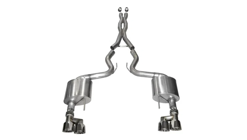 CORSA Performance 14335, 2015-2017 Ford Mustang GT 5.0 3in Cat Back Exhaust Polish Quad Tips (Xtreme)