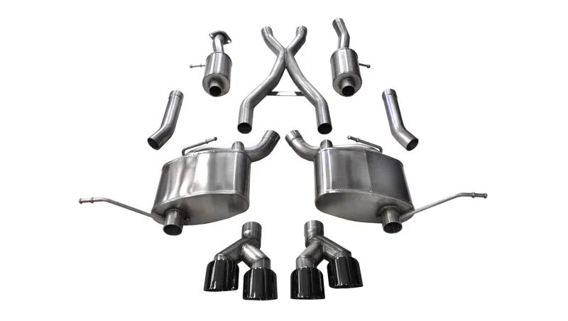 CORSA Performance 14992BLK, 2014-2021 Jeep Grand Cherokee Summit Edition Black 2.5in Dual Rear Exit Cat-Back Exhaust