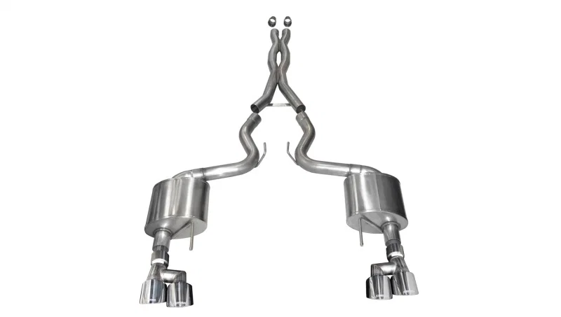 CORSA Performance 21040, 2018-2023 Ford Mustang V8 5.0L 3in Cat-Back Dual Rear Exit w/ 4in Polished Pro-Series Tips