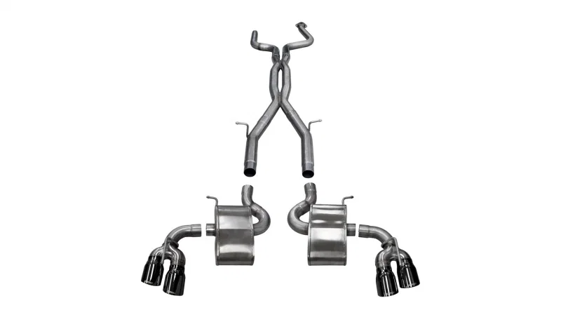 CORSA Performance 14770BLK, 2016-24 Chevy Camaro SS 6.2L Xtreme+ 2.75in Cat-Back Dual Rear Exit w/ Twin 4in Black PVD Tips