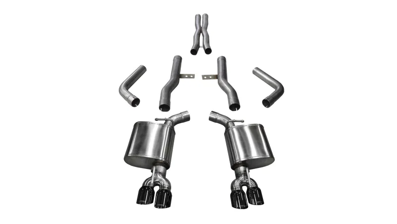 CORSA Performance 14989BLK, 2015-2023 Dodge Challenger Hellcat Dual Rear Exit Extreme Exhaust w/ 3.5in Black Tips