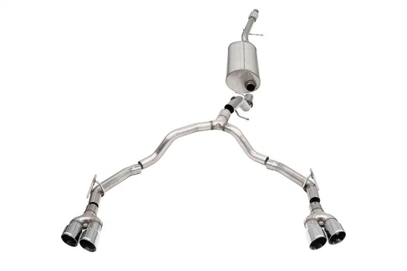 CORSA Performance 21128, 21-25 Chevrolet Suburban/GMC Yukon XL 5.3L 4WD Dual Rear 3in - 2.75in CatBack DW 4in Pol Tips