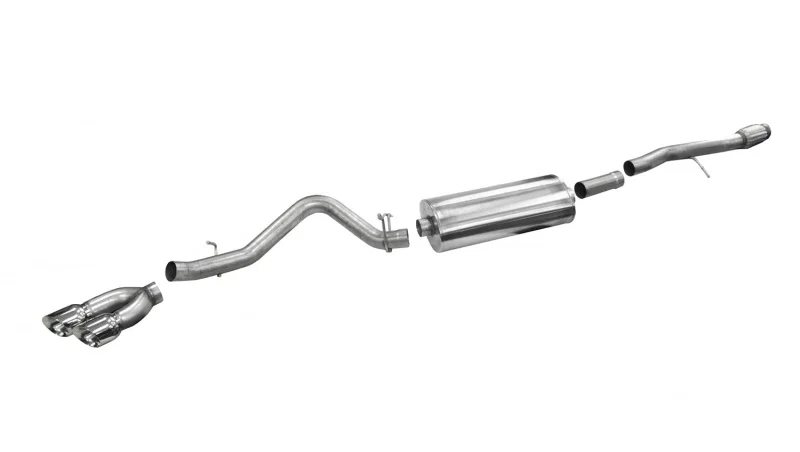 CORSA Performance 14866, 2014-19 Sierra/Silvrd 1500 Crew/Dbl / Short/Std. Bed 6.2L V8 Polished Sport Single SideCB Ext for GMC Sierra 1500
