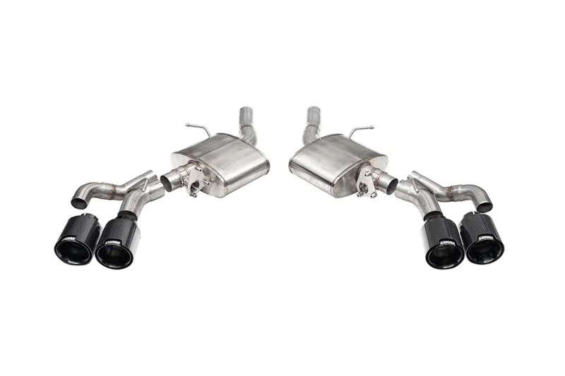 CORSA Performance 21322CFBLK, 22-25 Caddy CT5-V Blackwing 3in Axle-Back - Act. Exh. - Dual Rear Exit - Twin 4.5in Blk CF Tip