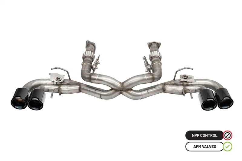 CORSA Performance 21106CFBLK, 2020-2025 Chevrolet Corvette C8 RWD 3in Delete 4 Valve Cat-Back w/NPP w/4.5in CF Black PVDTips