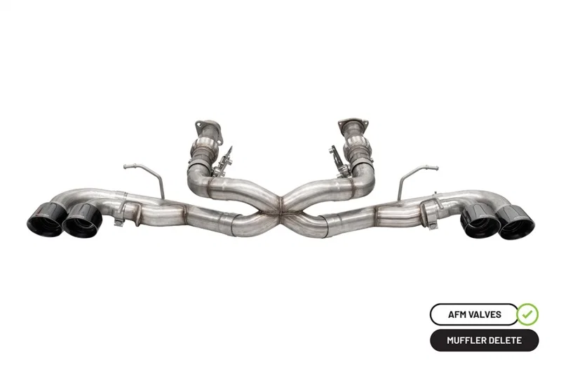 CORSA Performance 21102BLK, 20-25 Corvette C8 3in Xtreme Cat-Back Exhaust 4.5in Blk Quad Tips - Integrates stock AFM Valve