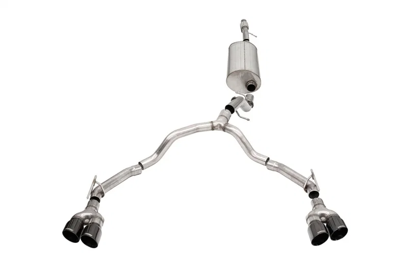 CORSA Performance 21127BLK, 2021-2025 Tahoe/GMC Yukon 4DR 5.3L 4WD Dual Rear 3in - 2.75in Sport Cat-Back DW 4in BLK Tips