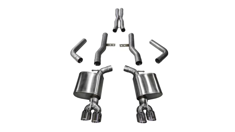 CORSA Performance 14989, 2015-2023 Dodge Challenger Hellcat Dual Rear Exit Extreme Exhaust w/ 3.5in Polished Tips