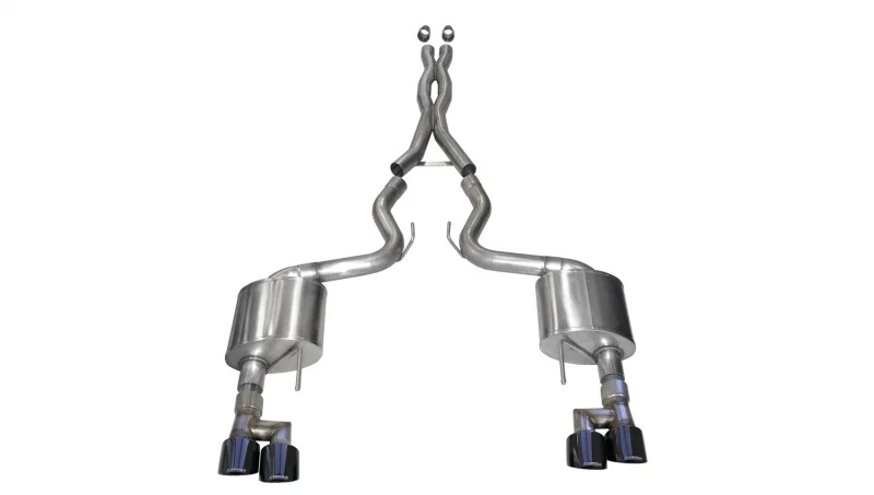 CORSA Performance 21042BLK, 18-23 Ford Mustang 5.0L V8 3in Sport Cat-Back Dual Rear Exit w/ 4in Black PVD Pro-Series Tips