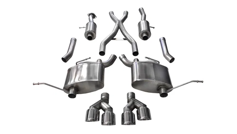 CORSA Performance 14992, 2014-2021 Jeep Grand Cherokee Summit Edition Polished 2.5in Dual Rear Exit Cat-Back Exhaust