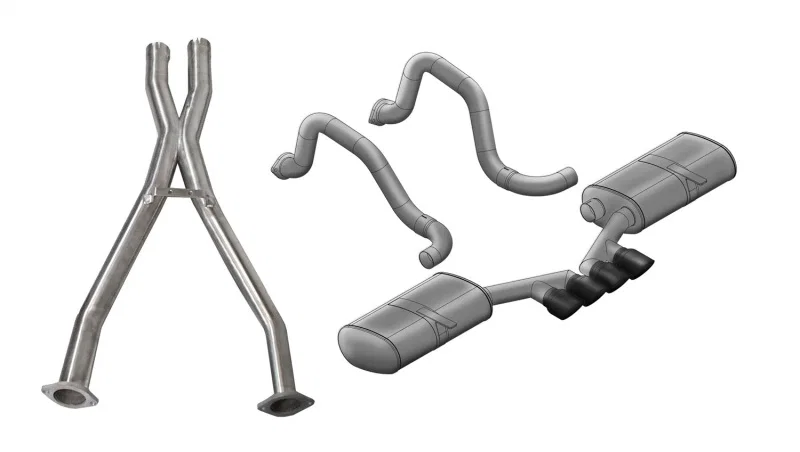 CORSA Performance 14139CBBLK, 97-04 Chevrolet Corvette (C5) 2.5in Sport Cat-Back Exhaust - 3.5in Black Tigershark Tips