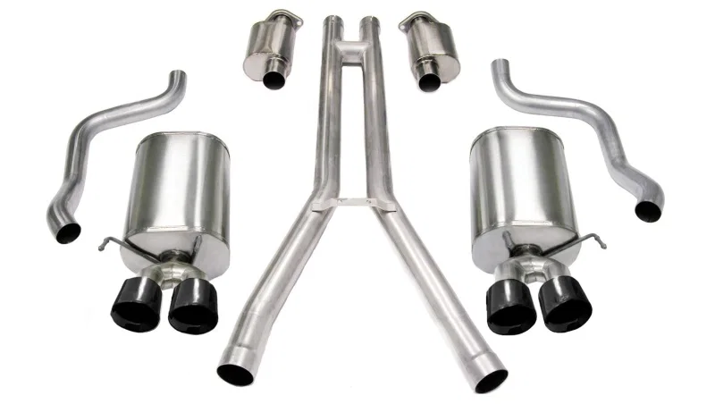 CORSA Performance 14156BLK, 2004-2008 Cadillac XLR 4.6L 25in Cat-Back Dual Rear w Twin 35in Black Pro-Series Tips