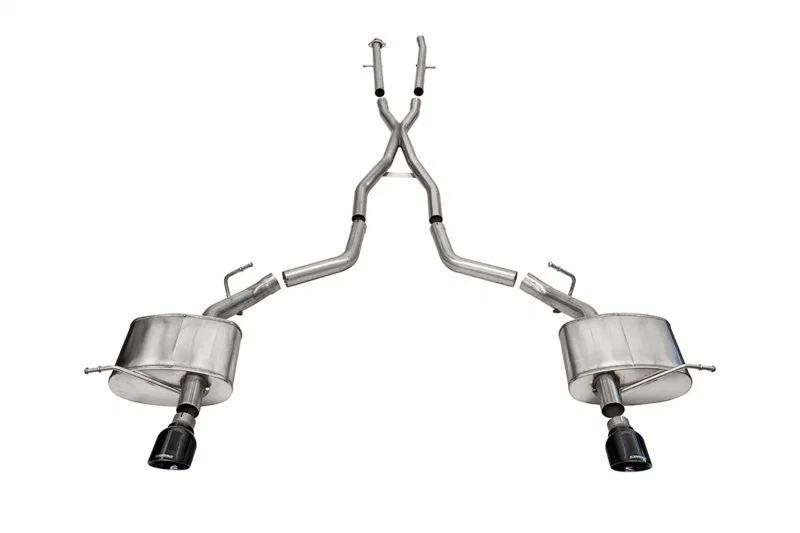 CORSA Performance 21186BLK, 2011-2025 Dodge Durango Xtreme 2.5in Cat-Back Dual Rear Exit w/ Single 4.5in Black PVD Tips
