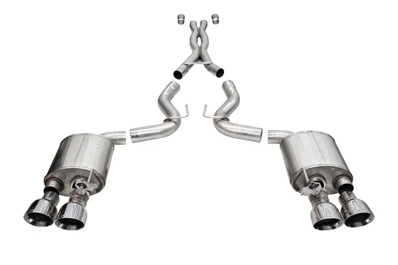 CORSA Performance 21291, 20-22 Ford Mustang GT500 3.0in Dual Rear Exit Catback w/ Twin 5.0in Polish Slash Cut Pro Tips