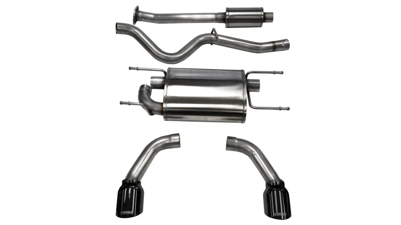 CORSA Performance 14864BLK, 2012-2025 Scion FRS / Subaru BRZ Black Tip Sport Cat-Back Exhaust
